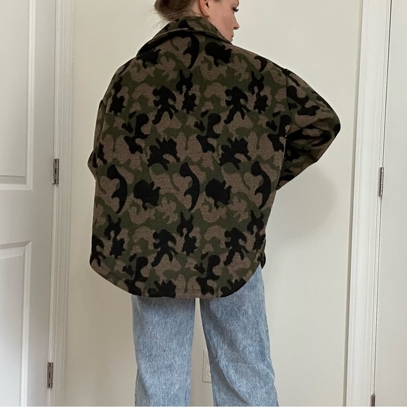 ABS Camo Print Fleeced Shirt Jacket - Picture 5 of 9